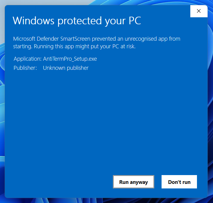 Windows 11 run anyway prompt